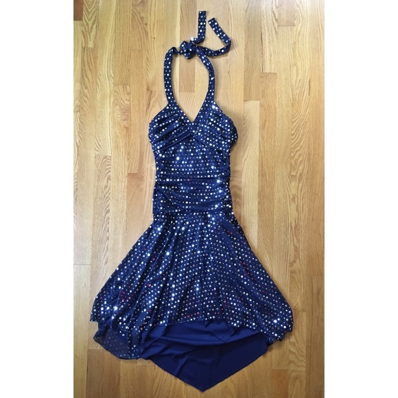 City Studio Dresses & Skirts - Halter prom dress with shiny silver poco dots